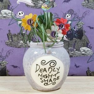 Nightmare Before Christmas DEADLY NIGHT SHADE 7" Faux Succulent Ceramic Plant